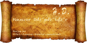 Hauszer Dömötör névjegykártya